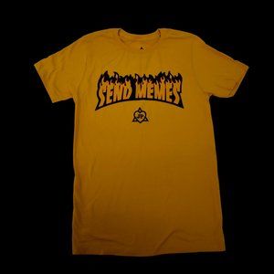 Jessie Paege Mens Send Memes Yellow Shirt New